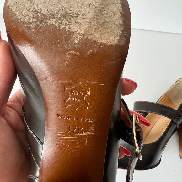 Bettye Muller Women's Round Toe Mary Jane Block Heels Shoe Black Size 7 - Picture 9 of 10